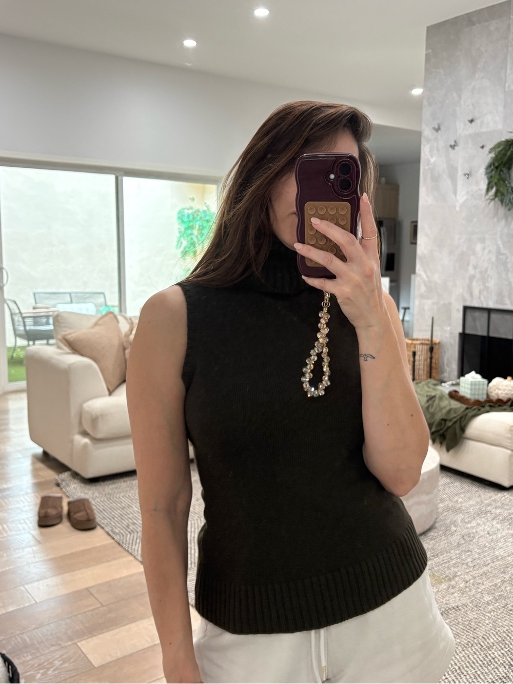 Ralph Lauren Collection 100% Cashmere Olive Green Sleeveless Turtleneck S